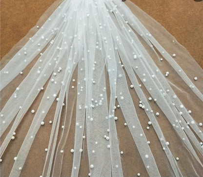 Pearl Tulle Wedding Veil All Lengths/Colors