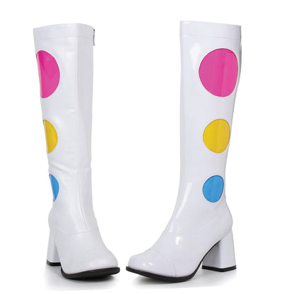 Dotty-300 Patent Dotted Gogo Boots