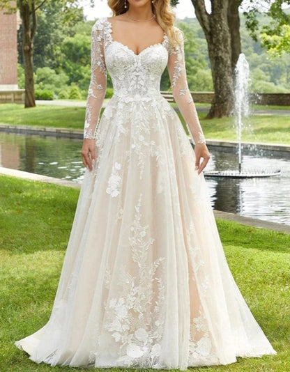 Whimsical Applique Wedding Gown All Sizes/Colors