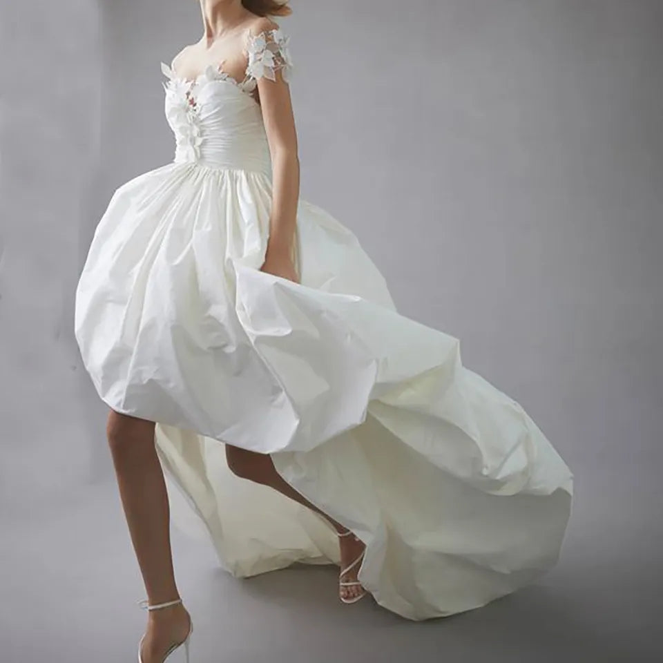 Taffeta Tea Length Wedding Dress All Sizes/Colors