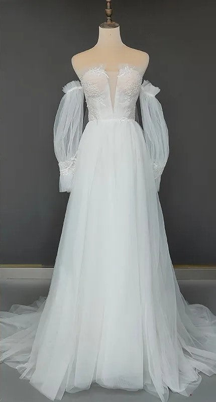 Custom Embroidered Tulle Sexy Wedding Gown All Sizes