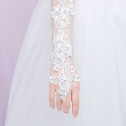 Boho Lace Fingerless Wedding Gloves