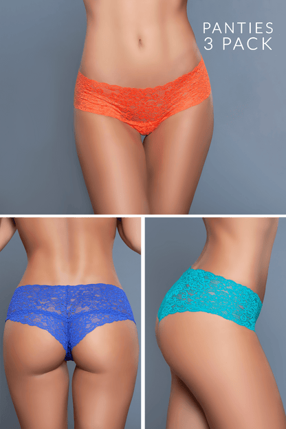 Kiera Lace Cheeky 3 Pack Panties