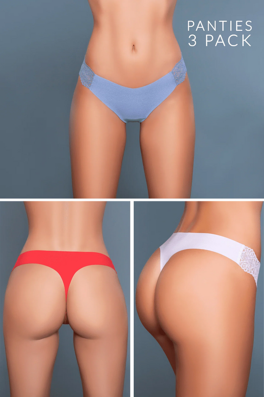 Dahlia Jersey Knit Thong 3 Pack Panties