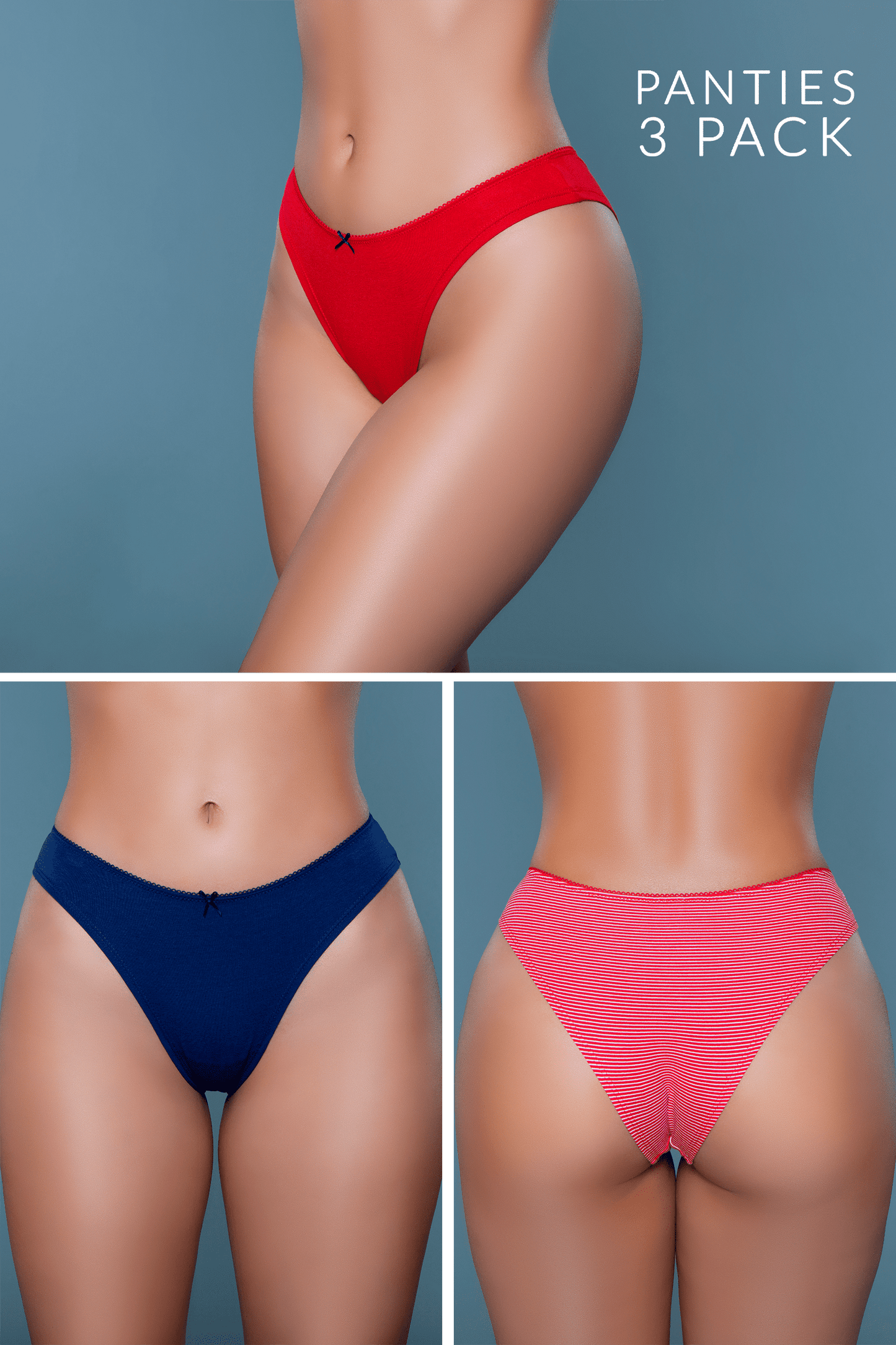 Talia Cotton Jersey Brief 3 Pack Various Panties