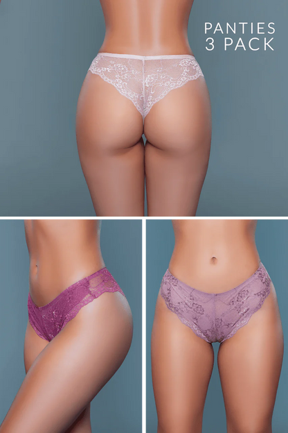 Hadlee Lace Tanga 3 Pack