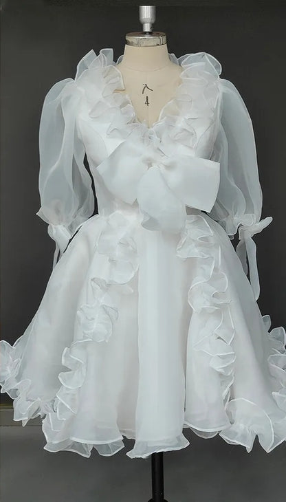 Ginny Short Ruffled Organza Wedding Dress All Sizes/Colors