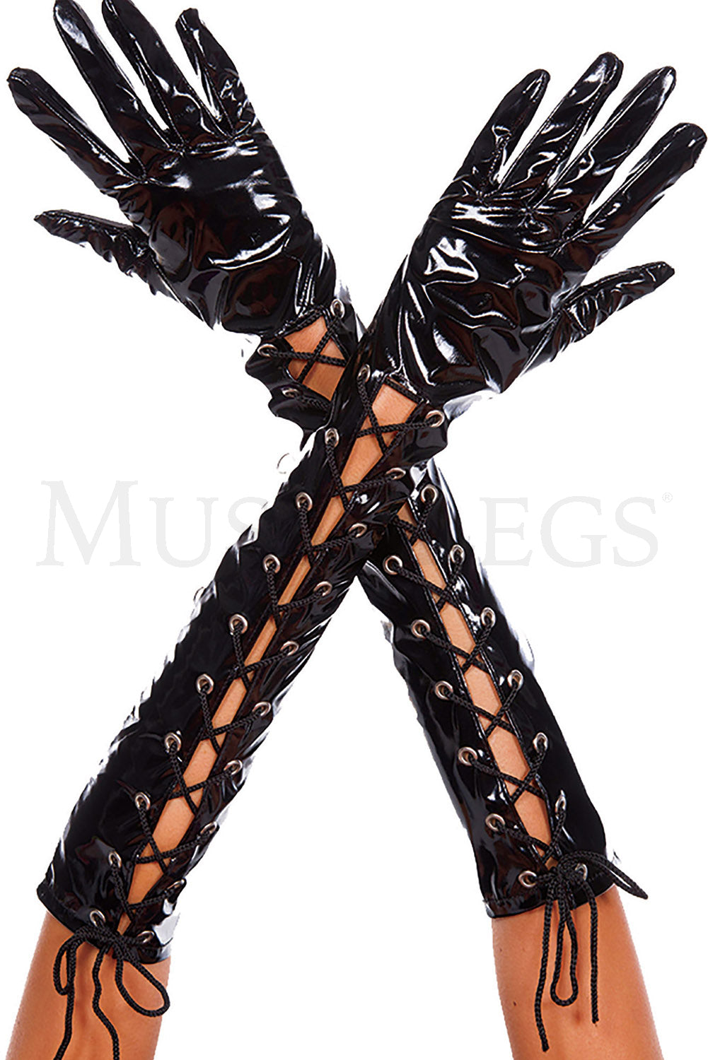 Lace-Up Vinyl Gloves