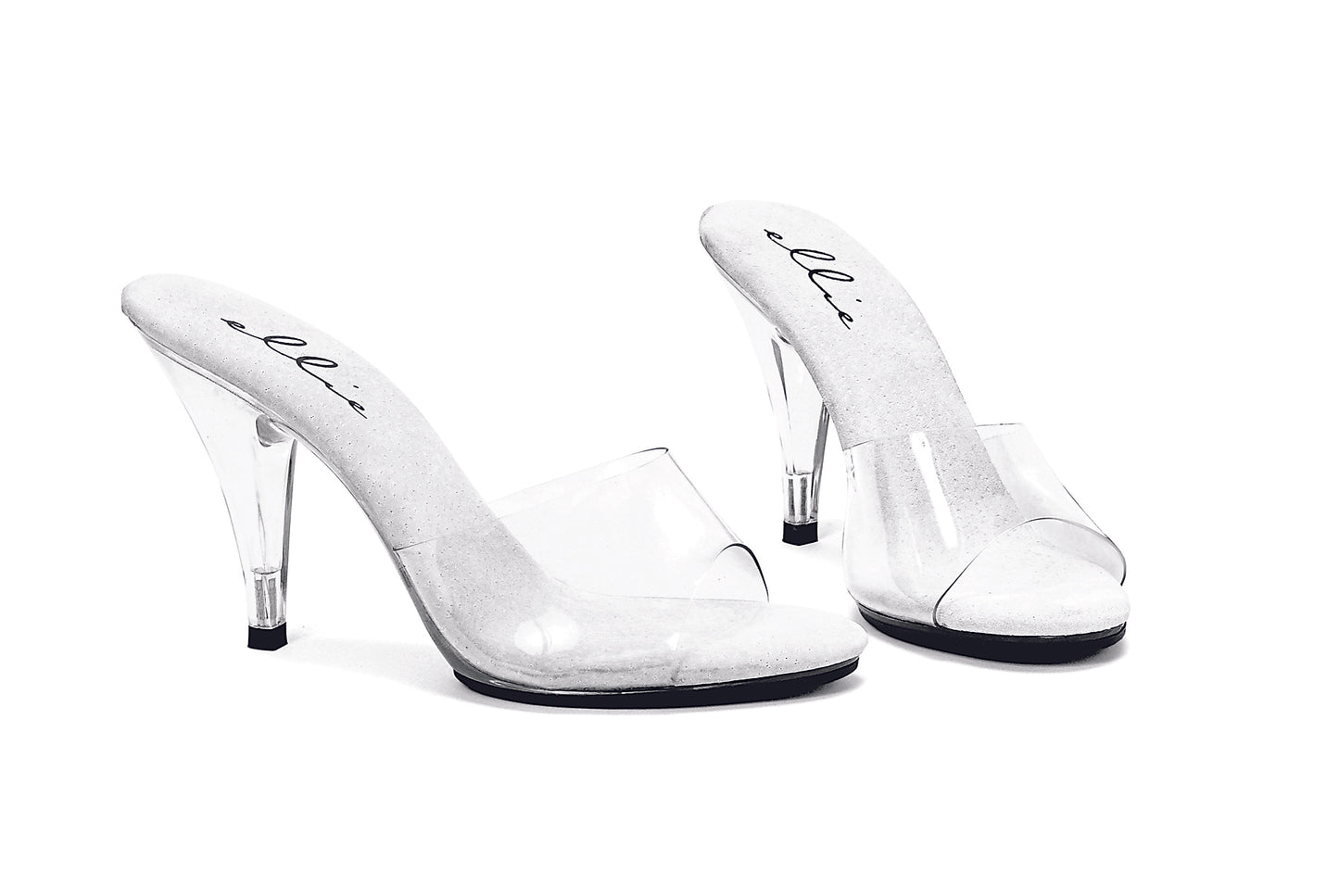 Vanity-405 Clear 4" Heel Mule Sandals