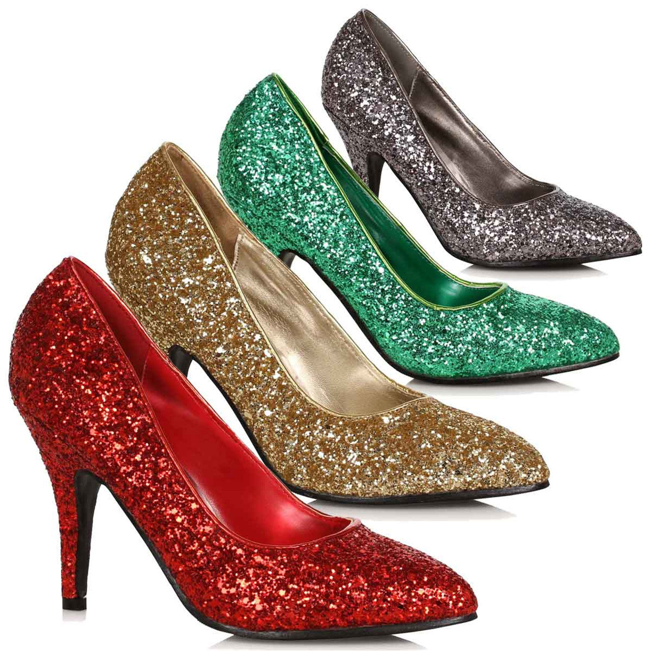 Shimmer-411 Glamour Glitter 4"  Pumps