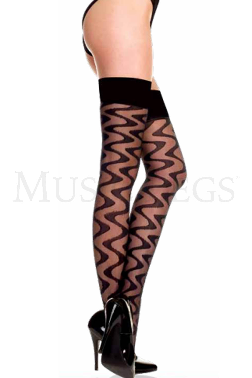 2 Pack Zig Zag Printed Thigh High