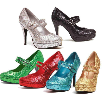 Jane-421-G Glitter Mary Jane Platform