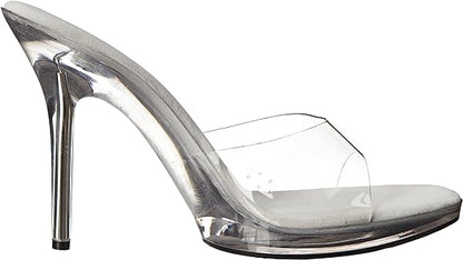 Vanity-421 Clear 4.5" Heel Mule Sandals