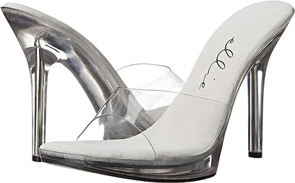 Vanity-421 Clear 4.5" Heel Mule Sandals