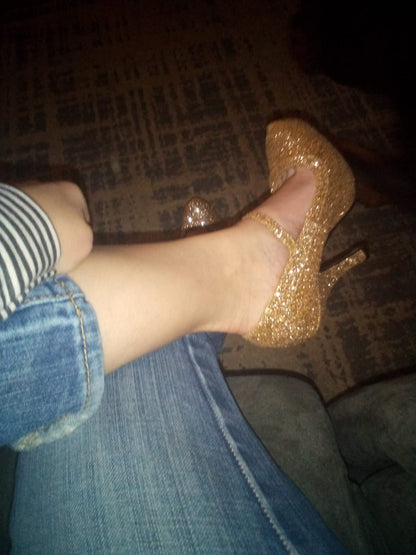 Candy-423 Glitter Mary Jane Pumps