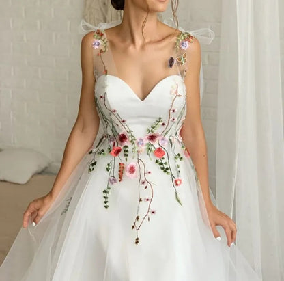 Floral Accent Tulle Wedding Gown All Sizes/Colors