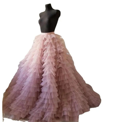 Custom Tulle Ruffled A Line Full Wedding Skirt All Sizes/Colors