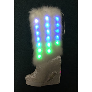 Happy-455 Light-Up Velvet/Fur Knee Boots