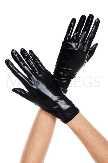 Wet Look Wrist Gloves