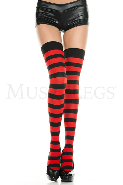 2 Pack Opaque Striped Thigh High