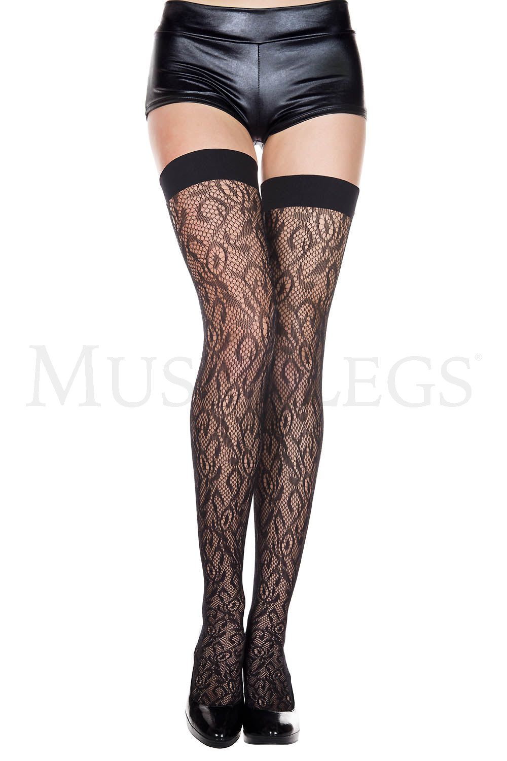 2 Pack Floral Lace Thigh High