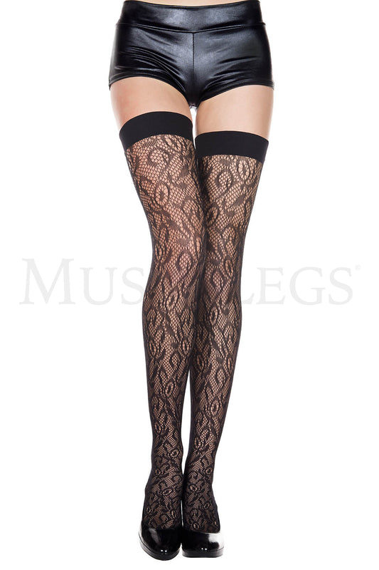 2 Pack Floral Lace Thigh High