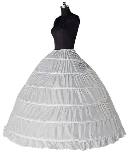 6 Hoop Ball Gown Petticoat Up to 49" Waist