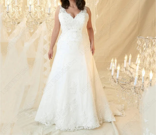 Elegant Sparkle Lace Applique/Tulle Wedding Gown All Sizes/Colors