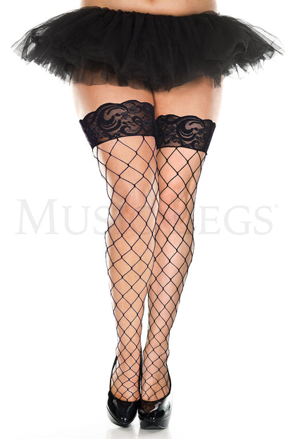 Queen 2 Pack Fence Net Thigh High Stockings