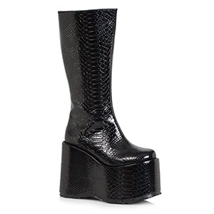 Amara-500 Reptile Skin Chunky Knee Boots