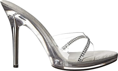 Jesse-502 Rhinestone 5" Heel Mule Sandals