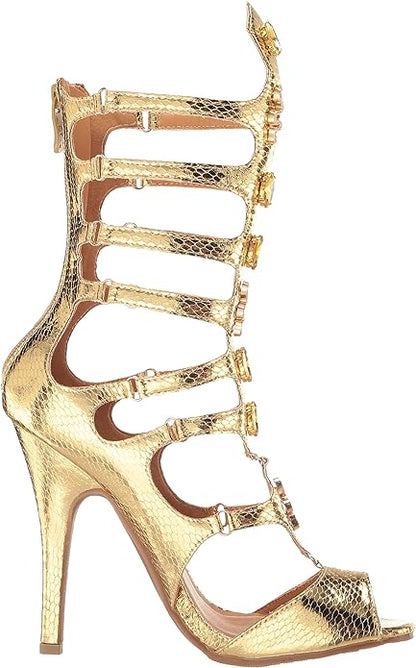 Meena-510 Gladiator Style 5" Heel Sandals