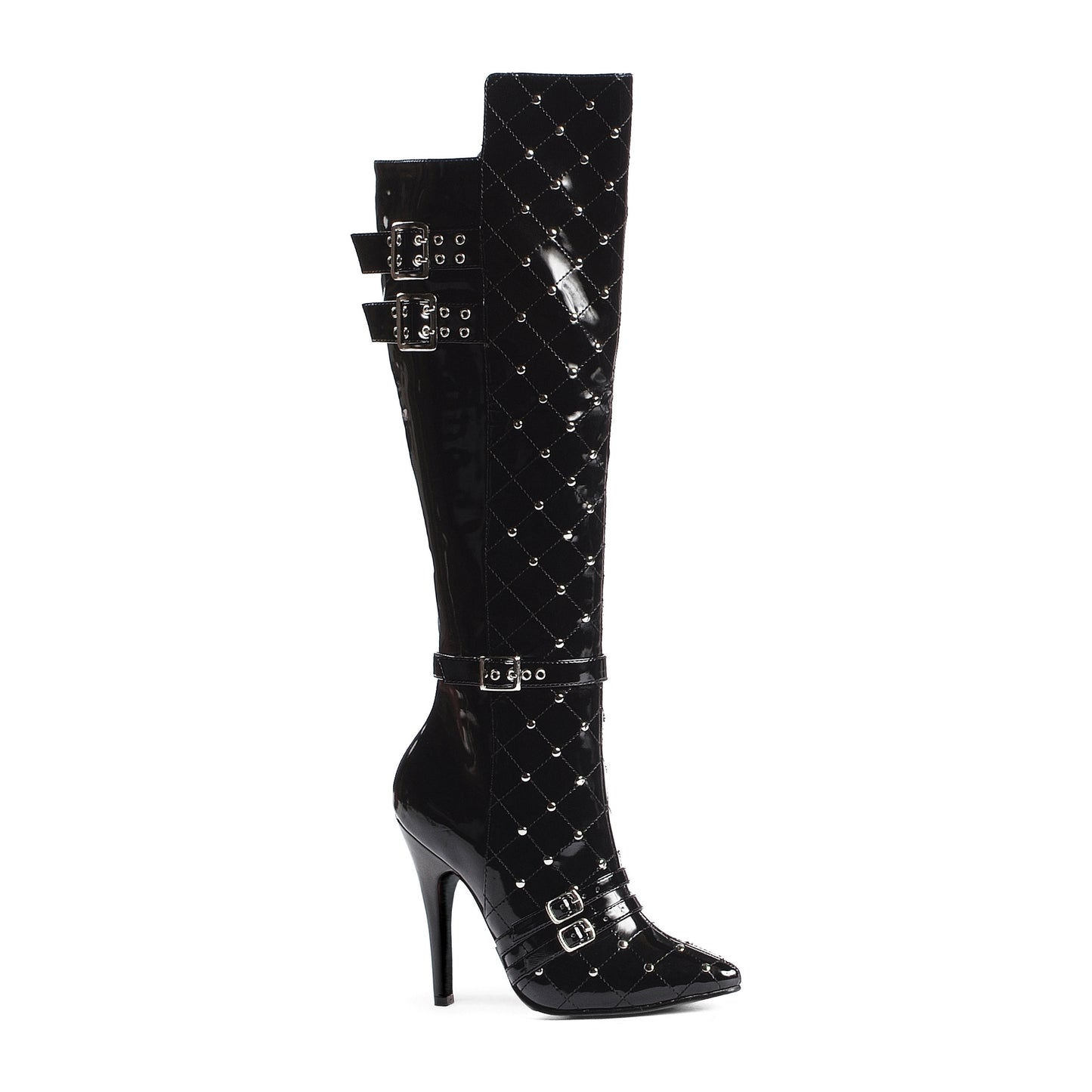 Gwen-511 Studded Patent 5" Knee Boots