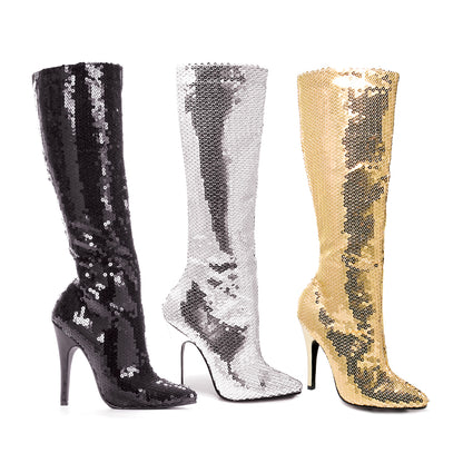 Tin-511 Sequined 5" Heel Knee Boots