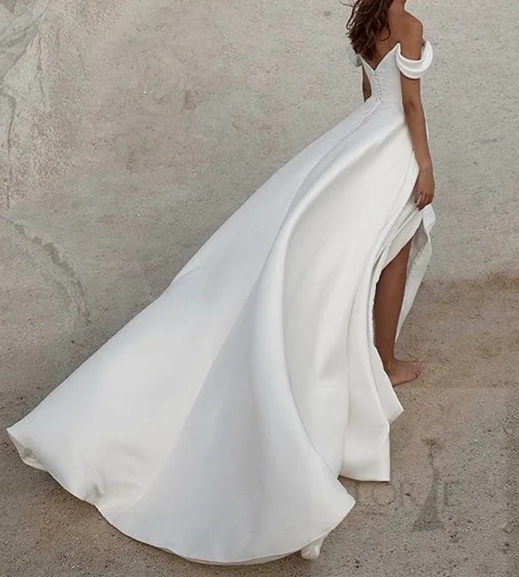 Harris Off Shoulder Satin Wedding Gown All Sizes/Colors