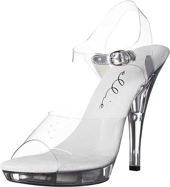 Brook-521 Clear Wide Width 5" Heel Sandals