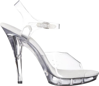 Brook-521 Clear Wide Width 5" Heel Sandals