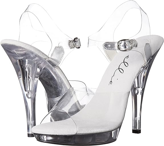 Brook-521 Clear Wide Width 5" Heel Sandals