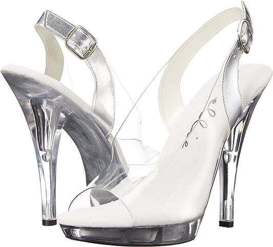 Spring-521 Clear Wide Width Slingback Sandals