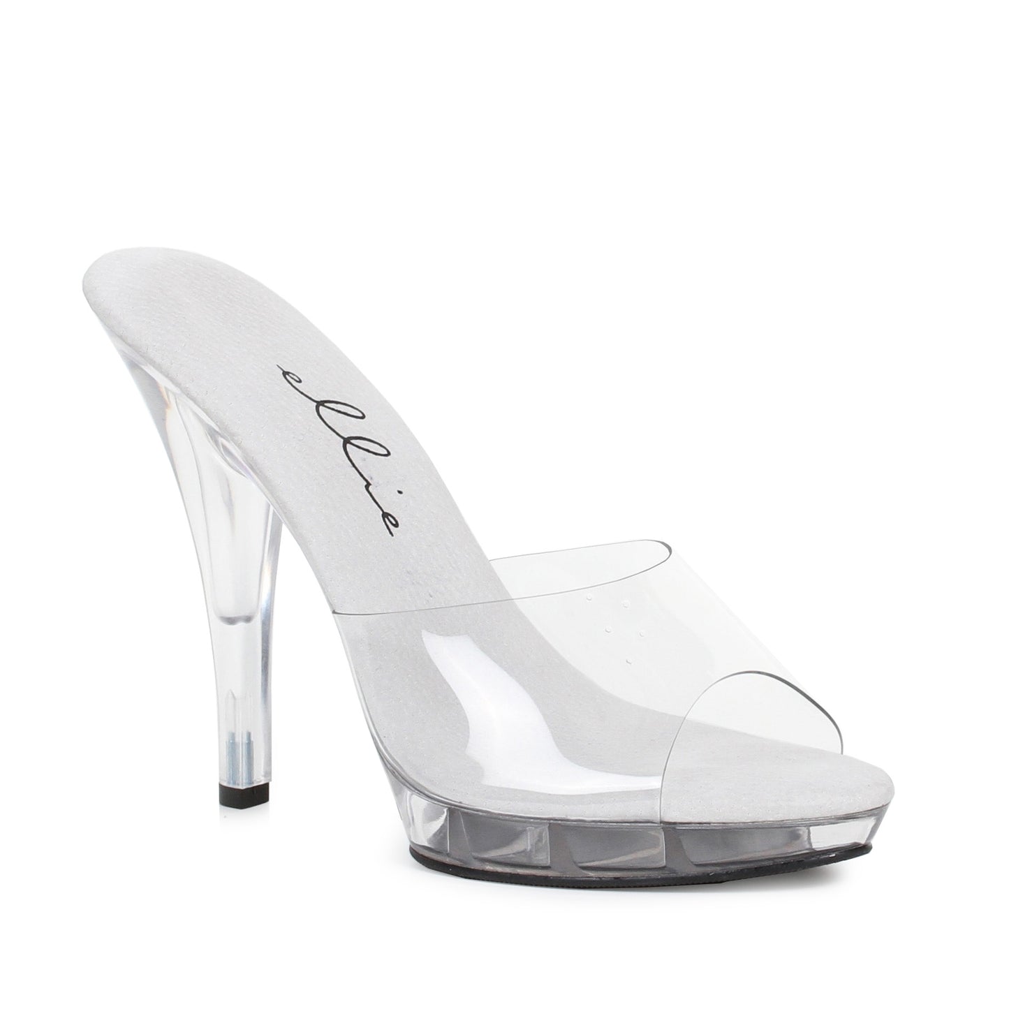 Vanity-521 Clear Wide Width Mule 5" Heel Sandals