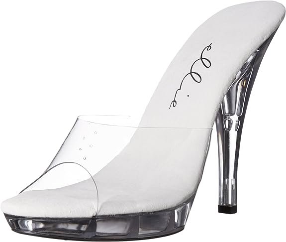 Vanity-521 Clear Wide Width Mule 5" Heel Sandals