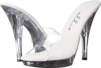 Vanity-521 Clear Wide Width Mule 5" Heel Sandals