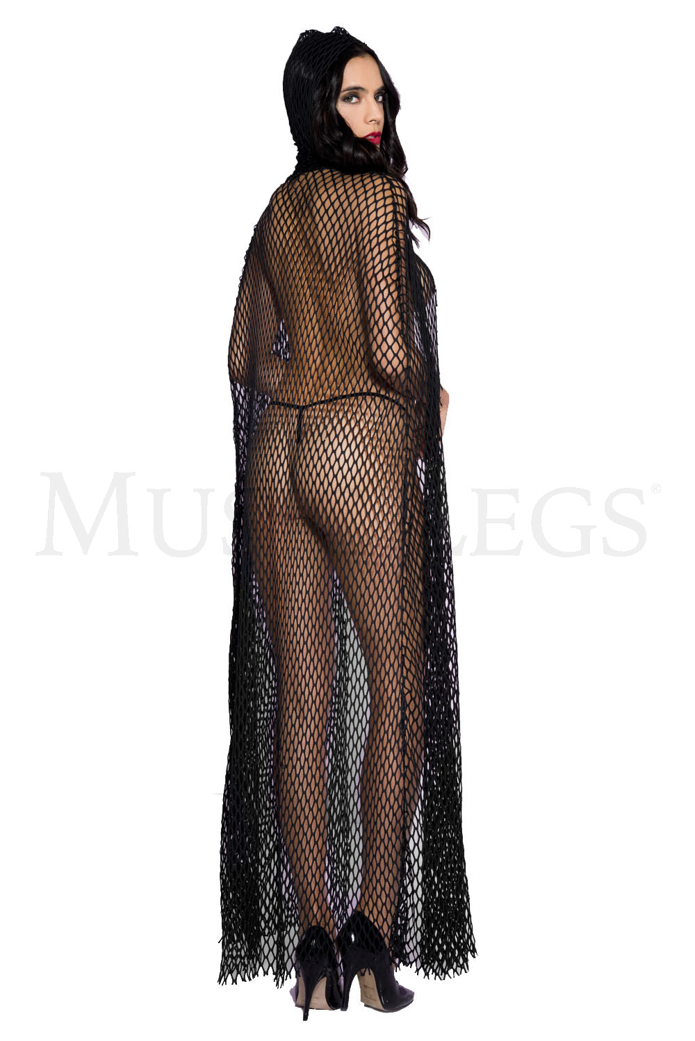 Hooded Fishnet Cape