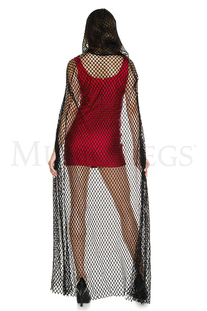 Hooded Fishnet Cape