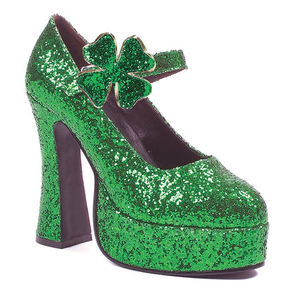 Lucky-557 Glitter Chunky Heel Mary Jane