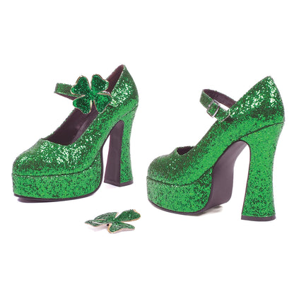 Lucky-557 Glitter Chunky Heel Mary Jane