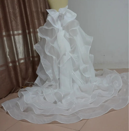 Custom Ruffled Organza Wedding Train All Sizes/Colors