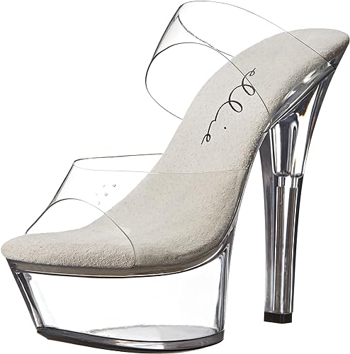 Coco-601 Clear 6" Square Heel Mule Sandals