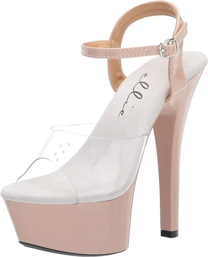 Idol-601 Clear Strap 6" Heel Sandals