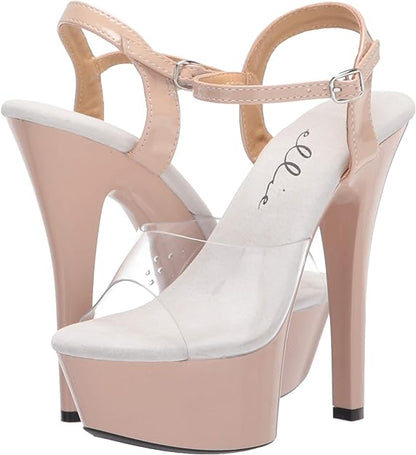 Idol-601 Clear Strap 6" Heel Sandals